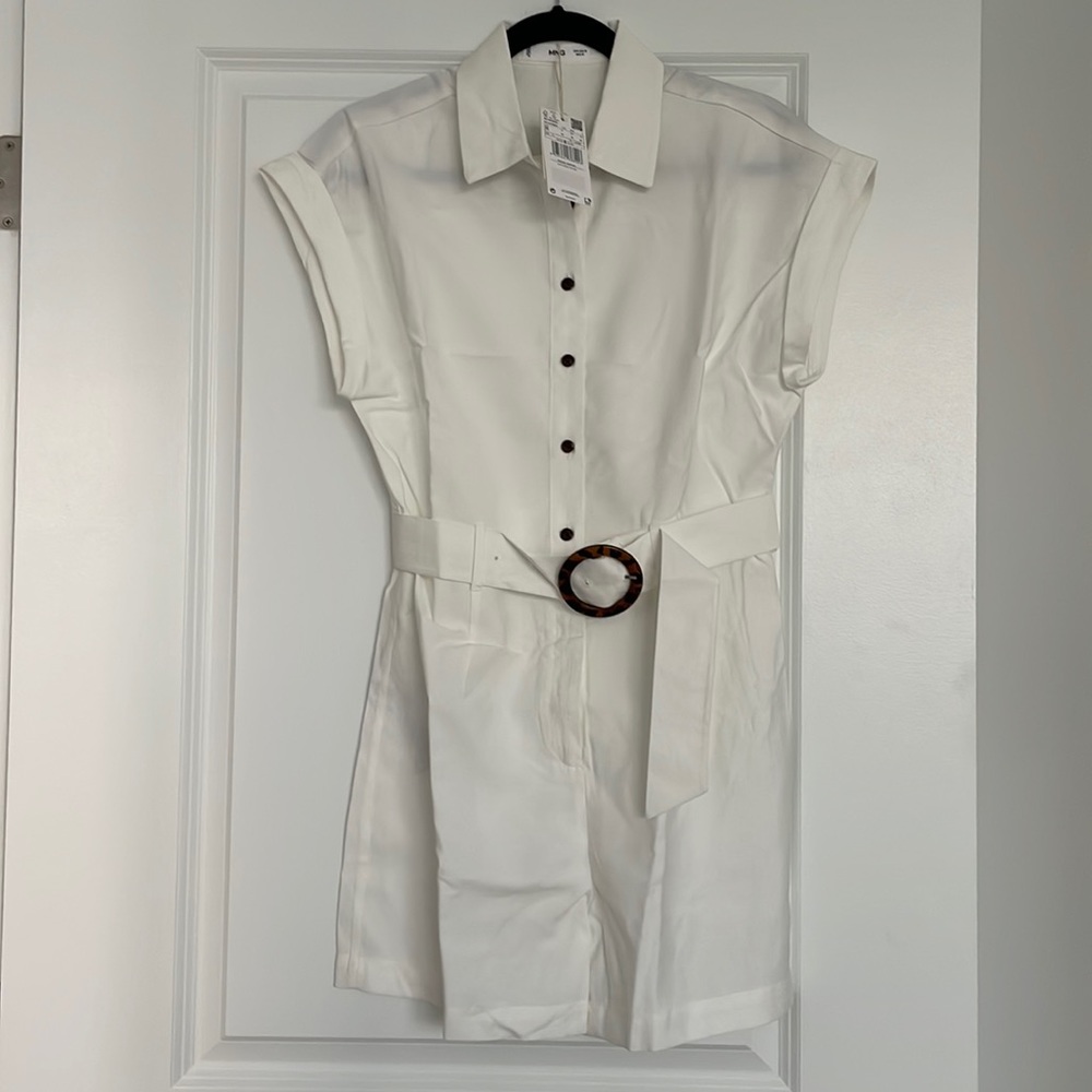 Mango White Jumpsuit Romper, Medium